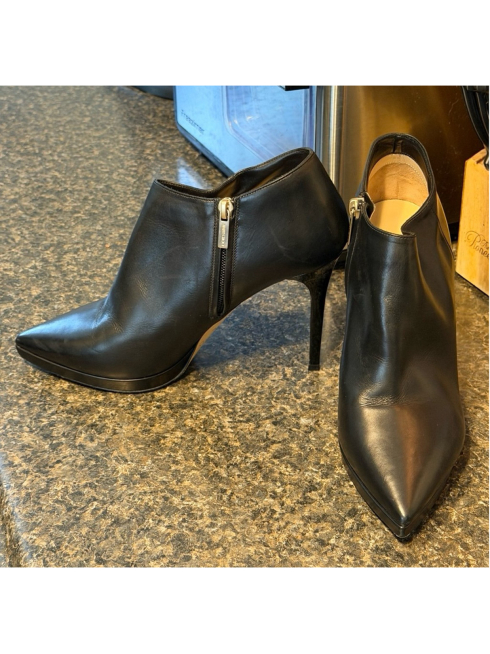 Jimmy Choo Lindsay 100 Black Leather Pointed Toe Ankle Booties Size 10 - Picture 11 of 12